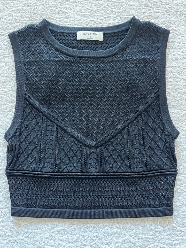 Babaton Knit Sleeveless Crop Tank